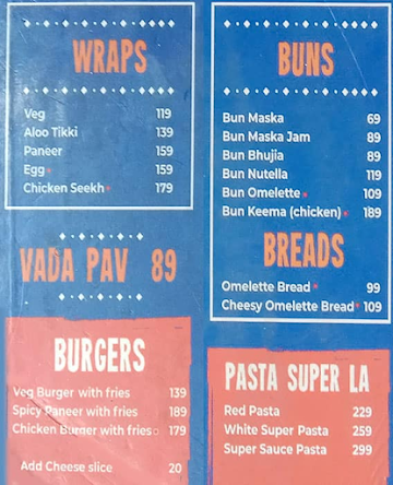 Super Chai menu 