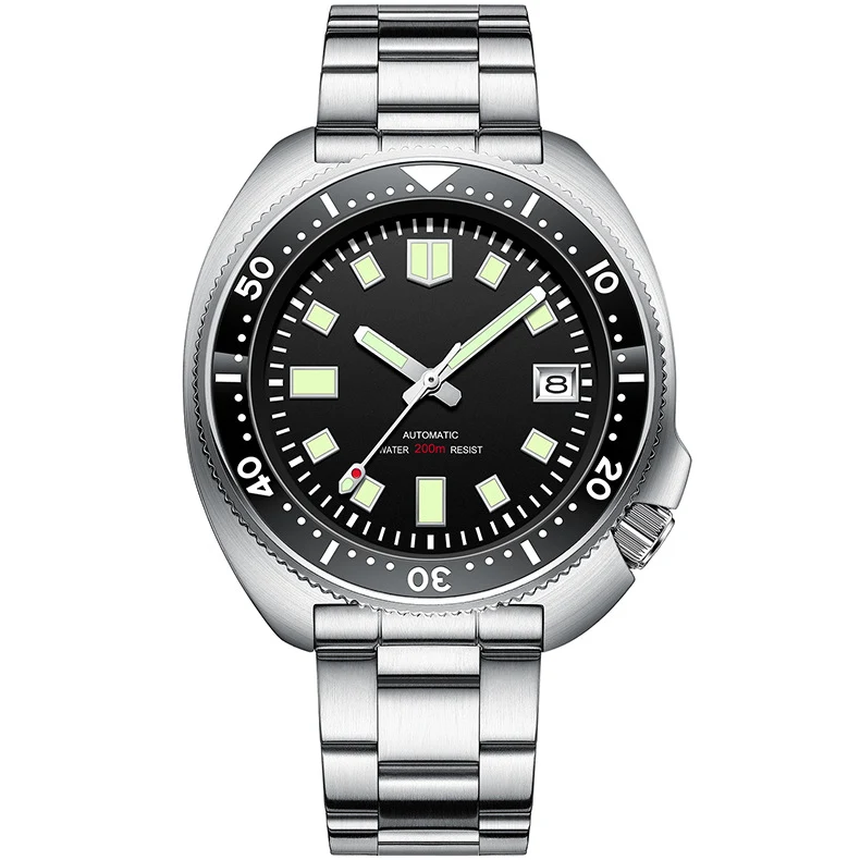 Montre de plongée en acier pour homme Montre mécanique étanche et robuste Conçue pour les aventuriers et les amateurs de sports aquatiques