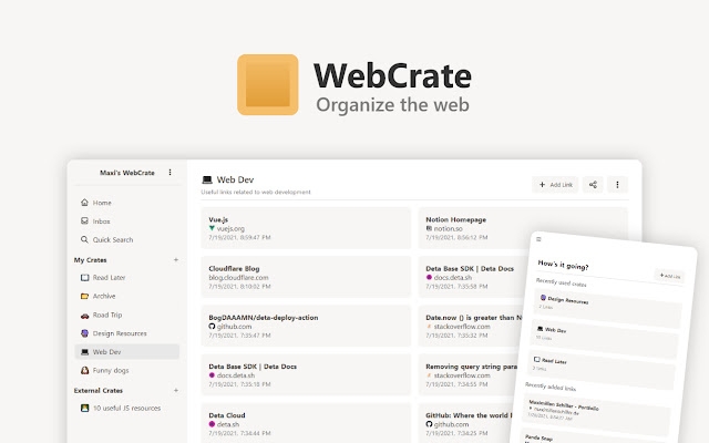 WebCrate Browser Extension chrome extension