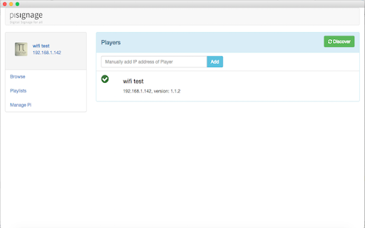 PiSignage Discovery & Remote