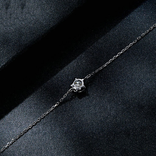 Title 4, New S925 Silver Sparkling Moissanite Bracelet. ...