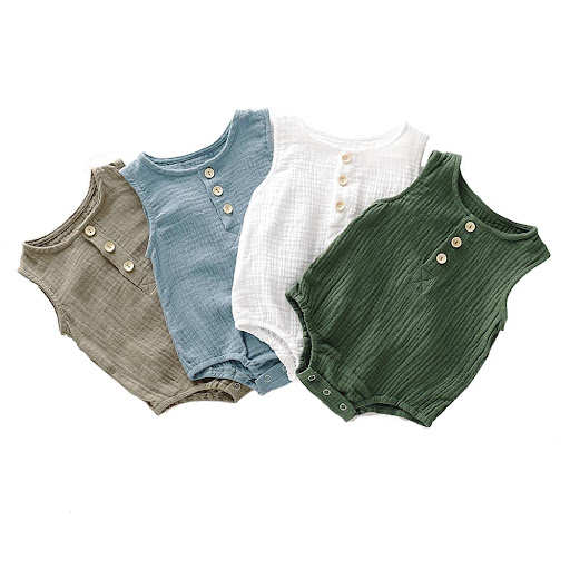Title 2, Summer Infant Baby Boys Girls Romper Muslin Sle...