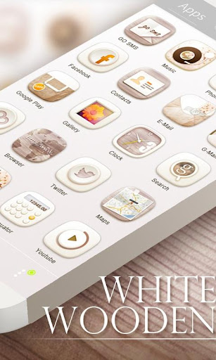 White Wooden GO Launcher Theme