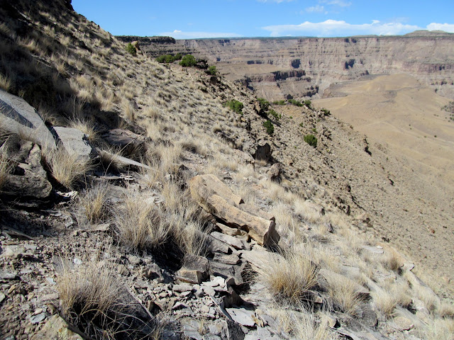 Steep route down from the point