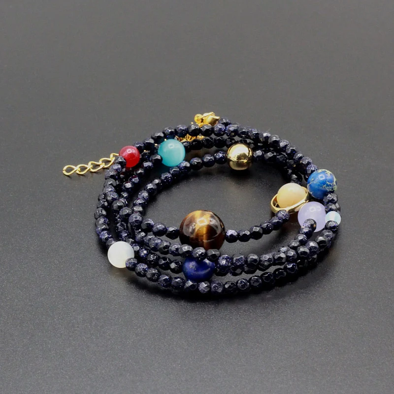 Cosmic Galaxy Solar System Eight Planet Necklaces
