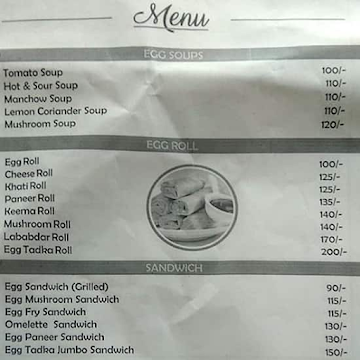 Egg Tadka menu 