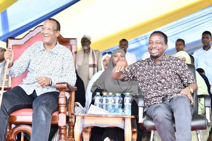 Garissa governor Nathif Jama and his deputy governor Abdi Dagane during Jamhuri day celebrations in Masalani town.