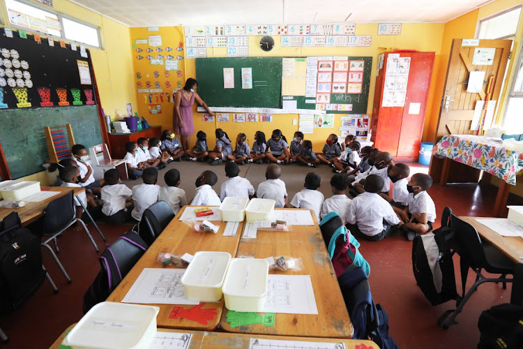 Perivale Primary School pupils in Grassy Park, Cape Town, start their first day at school.