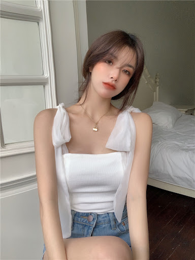Title 12, Chest wrap strap bow knit tank top, offering a ...