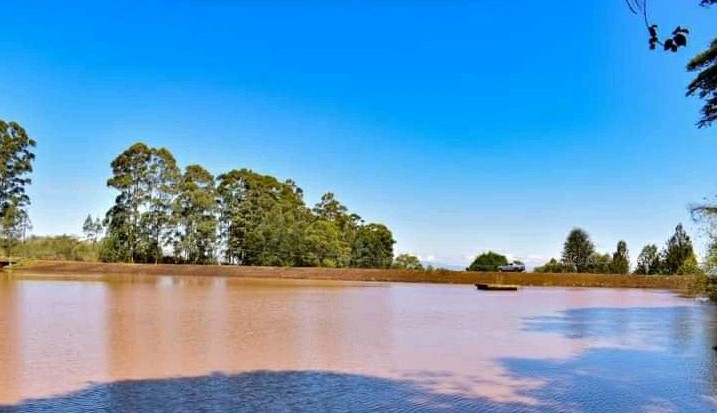 A dam in Olopito area at the outskirts of Narok town.The water level is now full.