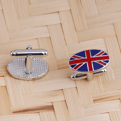Title 4, British Flag Geometric Fashion Mens French Shi...