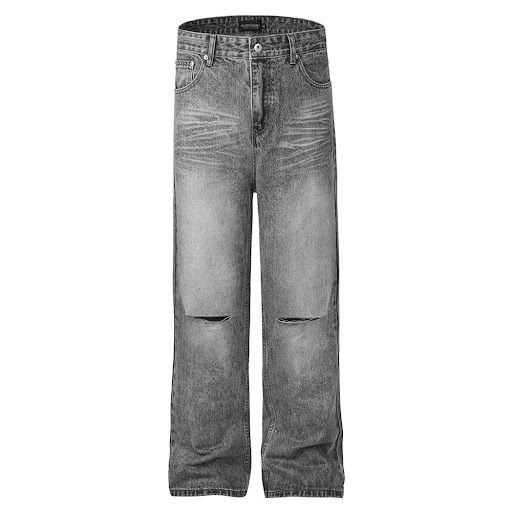 Title 6, American-Style White Ripped Straight Jeans — Co...