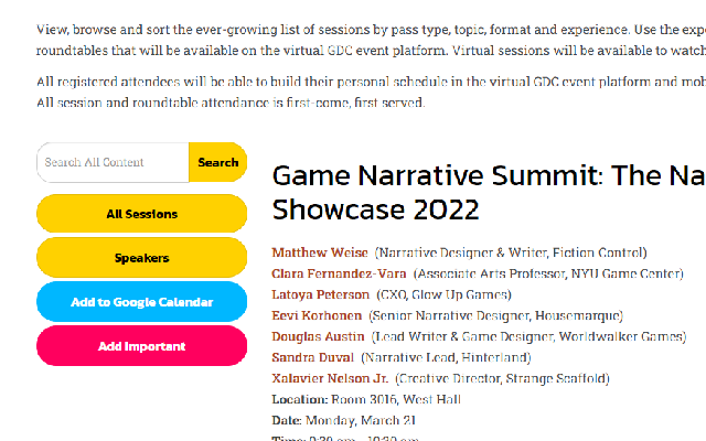 GDC Calendar Tool Preview image 0