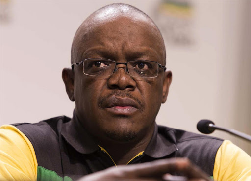 Keith Khoza of the ANC talks to the Press at their headquaRters in Johannesburg. Pic: Masimba Sasa