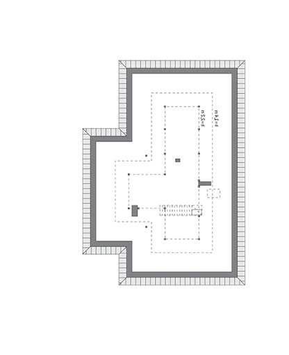 Serdeczny - wariant I - M255a - Rzut poddasza do indywidualnej adaptacji (77,1 m2 powierzchni użytkowej)