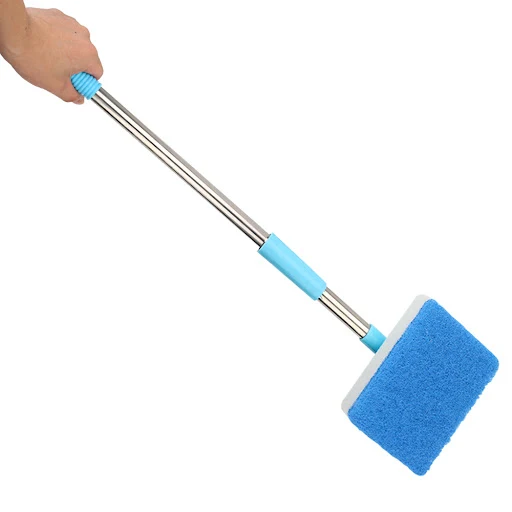 Cleaner Scrubber 180° adjustable Double-Sided Sponge Cleaning Brush Super Long Handle Aquarium Fish Tank Glass Window Al
