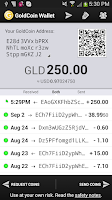 Goldcoin Wallet Screenshot