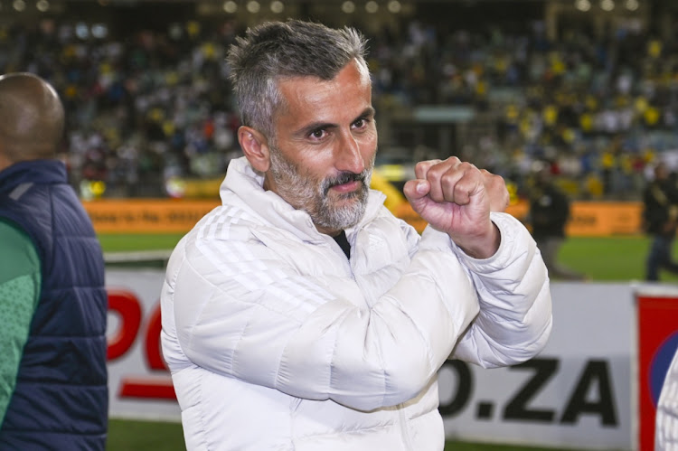 Orlando Pirates coach Jose Riveiro during the MTN8 final against Mamelodi Sundowns at Moses Mabhida Stadium on Saturday.