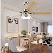 Đèn Quạt Trần Luxury Decorative Fan Lamp Cánh Gỗ 52Inch, Đèn Led [Bảo Hành 12 Tháng] Ldfl52