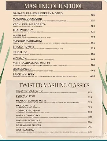 Mashup Cafe & Bar menu 