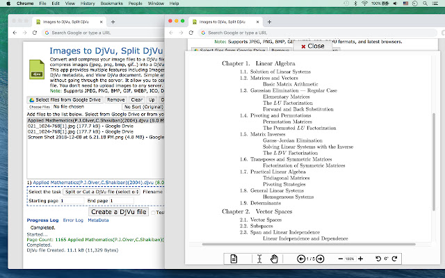 Images to DjVu, Split DjVu chrome extension