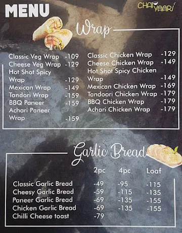 Chai Yaari menu 