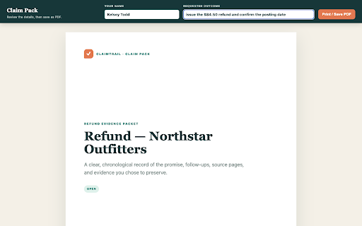 ClaimTrail — Refund & Cancellation Tracker screenshot 4