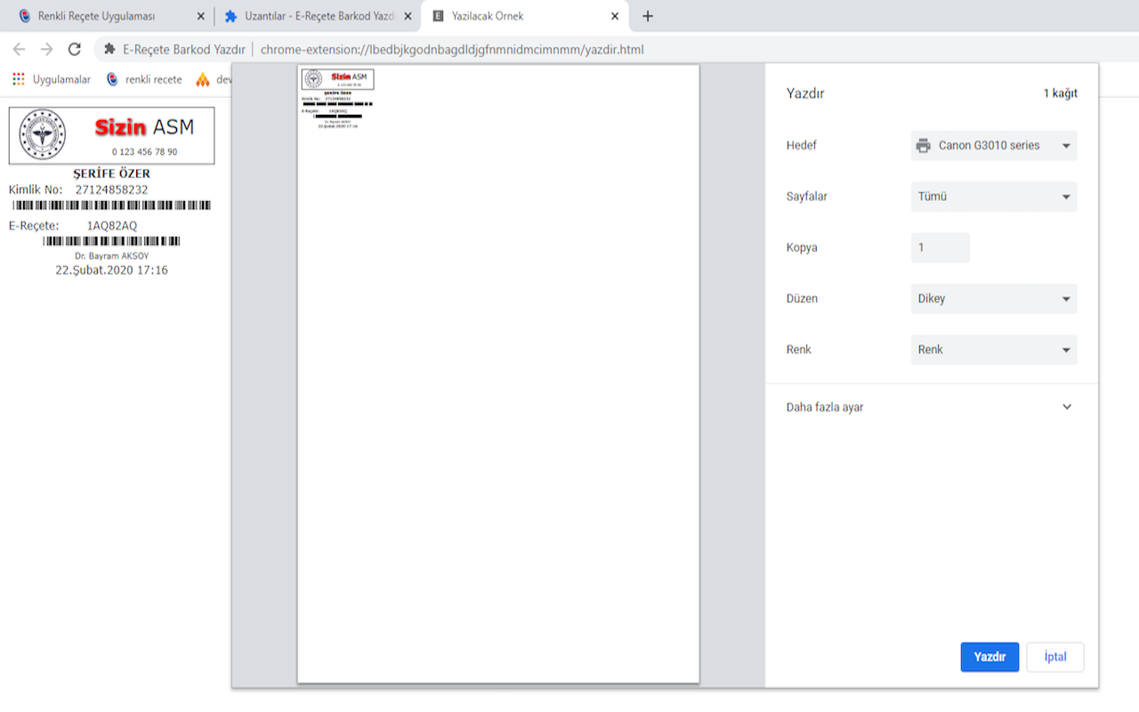 E-Reçete Barkod Yazdır Preview image 3