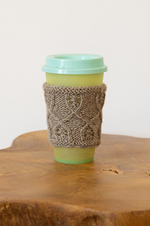 cup with cable knit mug cozy