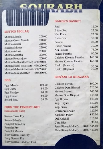 Yashveer menu 