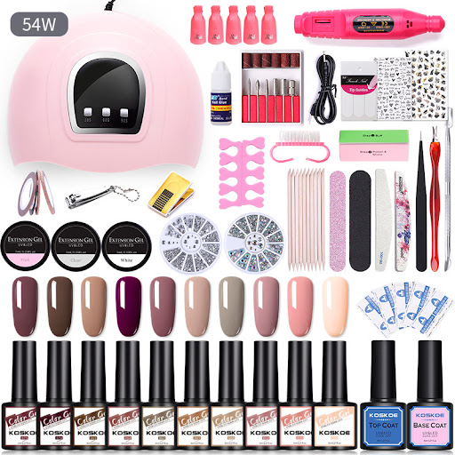 Title 1, Sequin Nail Beauty Polish Gel Kit with Light Ma...