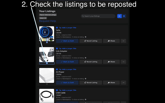 Facebook Marketplace Listing Reposter