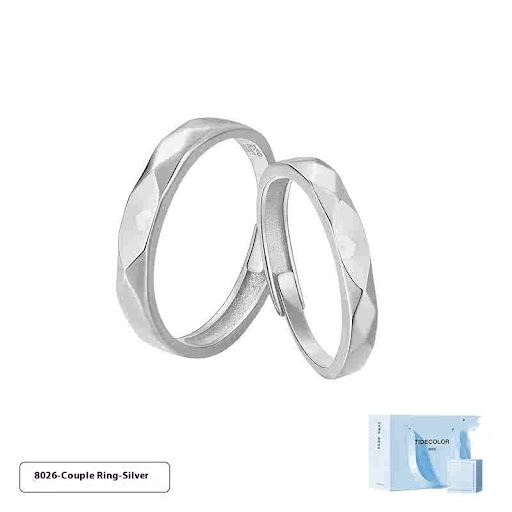 Title 1, Projection Ring Pair For Couple Sterling Silver...