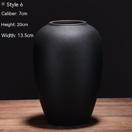 Title 7, Black Ceramic Vase Flower Arrangement Decoratio...