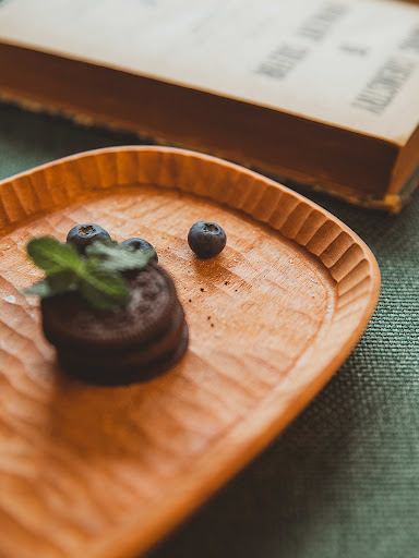 Title 2, Japanese hand-carved coffee tray, cherry wood c...