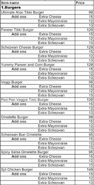 Bread And Burger House menu 1