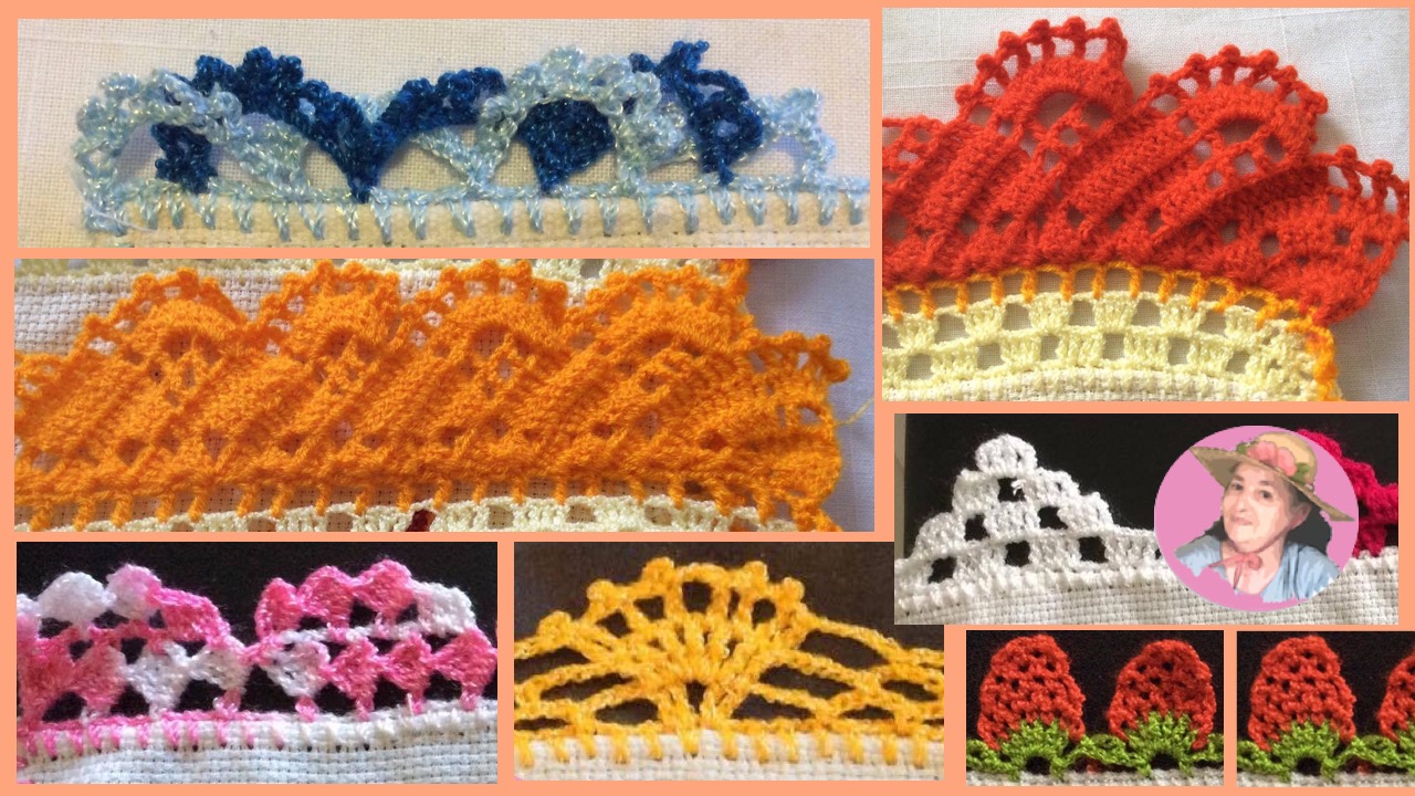 Muestras de orilla de gancho o crochet 