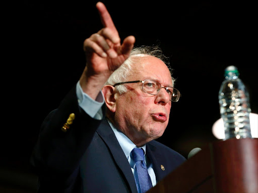 Democratic US presidential candidate Bernie Sanders reacts to the primary election results in the states of Florida, Ohio and Illinois during a campaign rally in Phoenix, Arizona March 15, 2016. Photo/REUTERS