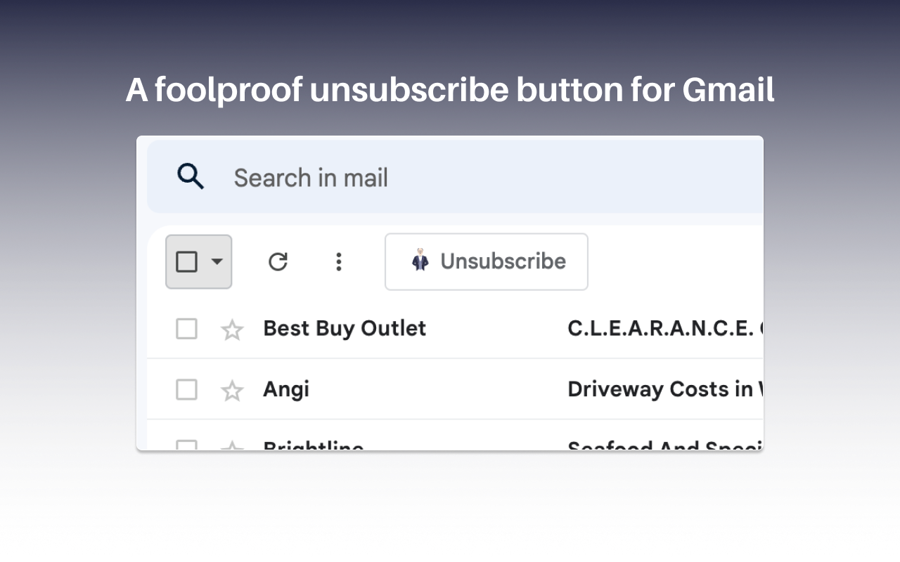 Gmail Unsubscribe - bulk email unsubscription Preview image 3