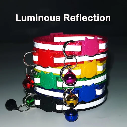 15 Color Reflective Nylon Dog Collar Night Safety Flashing Light Up Adjustable Dog Leash Pet Collar for Small Cats Dogs 