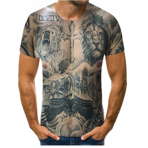 Title 3, Muscle Mens Popular Trendy T-shirt 3D Digital ...