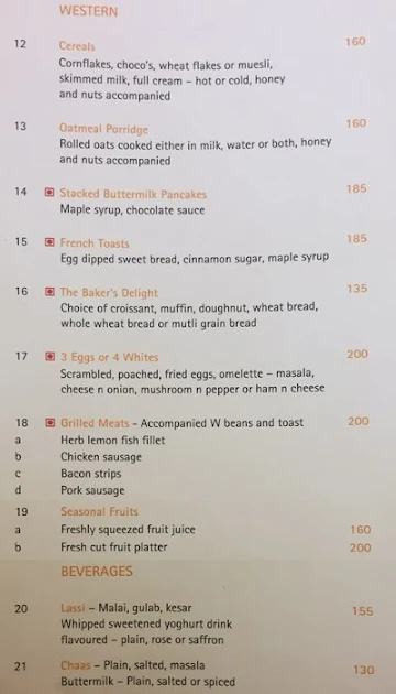 Citrus Cafe - Lemon Tree Hotel menu 