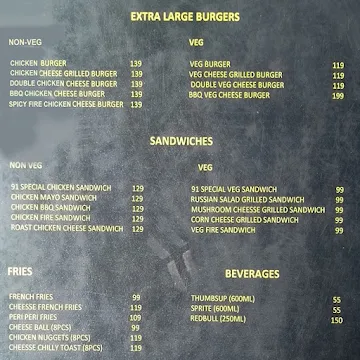 91 Biryani menu 