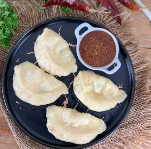 Corn & Cheese Steamed Momos With House Chilli Dip And Mayonnaise Dip
