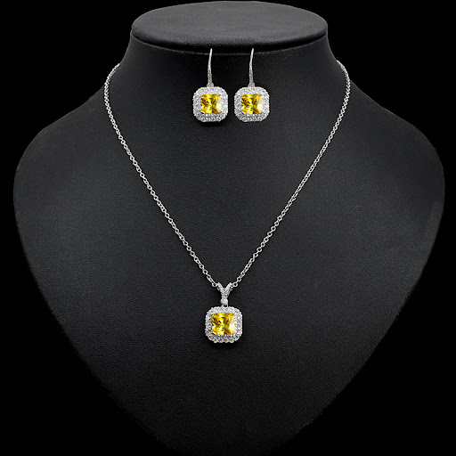 Title 4, High-End New Light Luxury Zircon Necklace Earri...