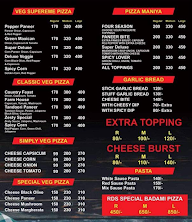 RDS Pizza menu 1