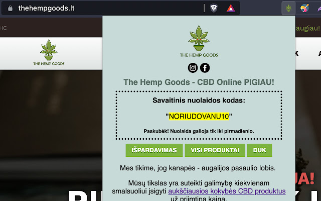 The Hemp Goods - CBD Online PIGIAU! chrome extension