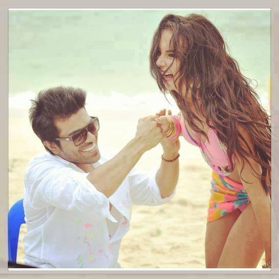 Amy Jackson with Ramcharan, 