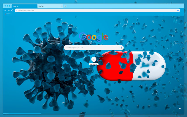 Corona virus. Covid-19. Pill chrome extension