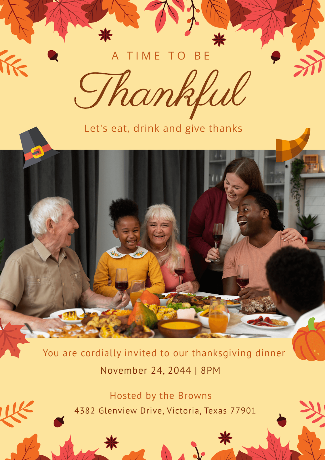 Thanksgiving poster design before customization